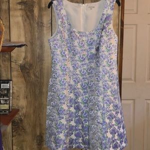 Pleated purple floral dress